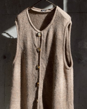 “GIORGIO ARMANI” shaggy alpaca knit vest / Made in ITALY