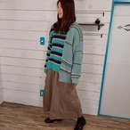 マルチボーダーリメイク風アシメプルオーバー　1374