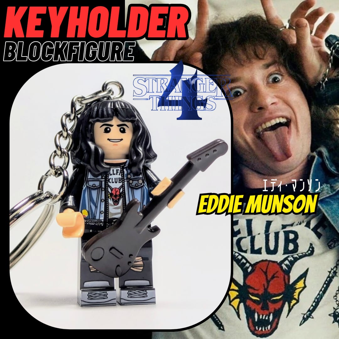 1月下旬再入荷予定！☆ブロックフィギュアキーホルダー☆【 Stranger Things / ストレンジャーシングス 】 エディー・マンソン 〚アメリカン雑貨 アメトイ〛