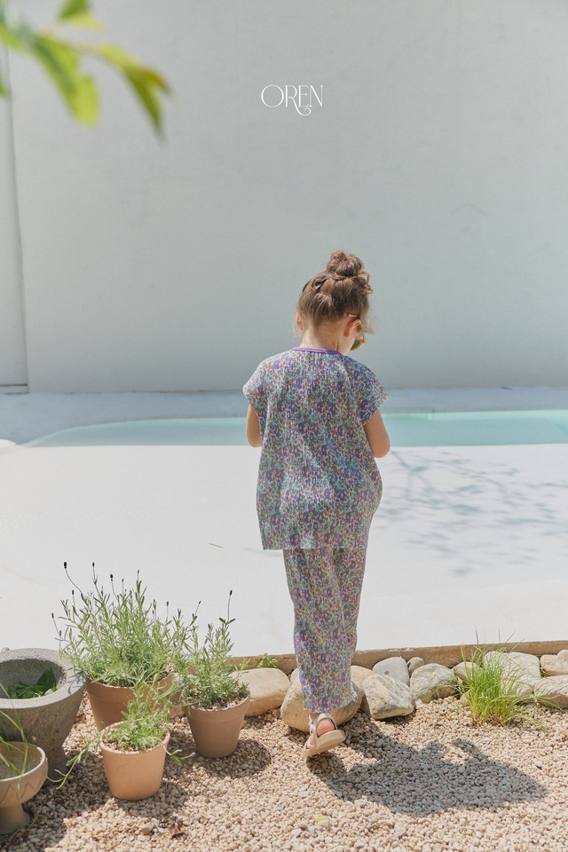 【6/11〆予約】<OREN> Rosy pleats two-piece set