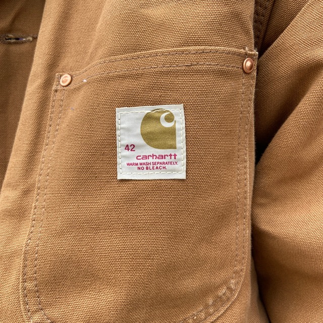 『送料無料』美品　70s Carhartt ダック地カバーオール　フード付き　ブランケット