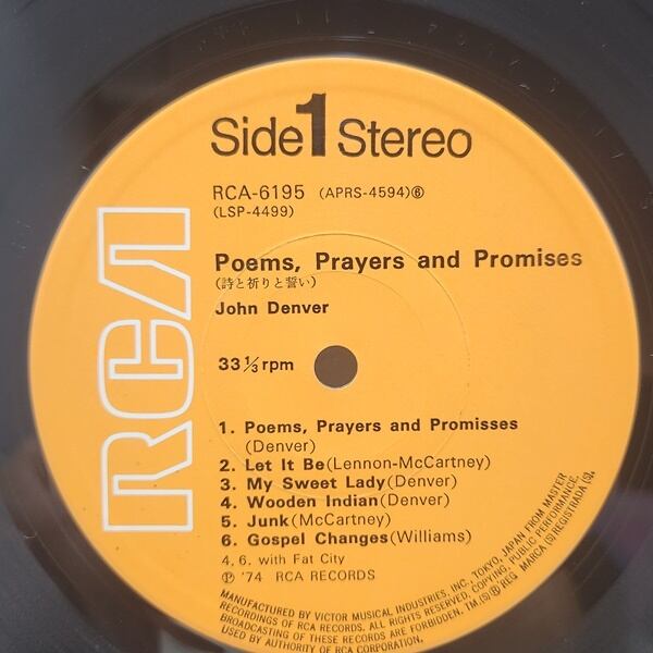 John Denver / Poems, Prayers & Promises [RCA-6195] - 画像3