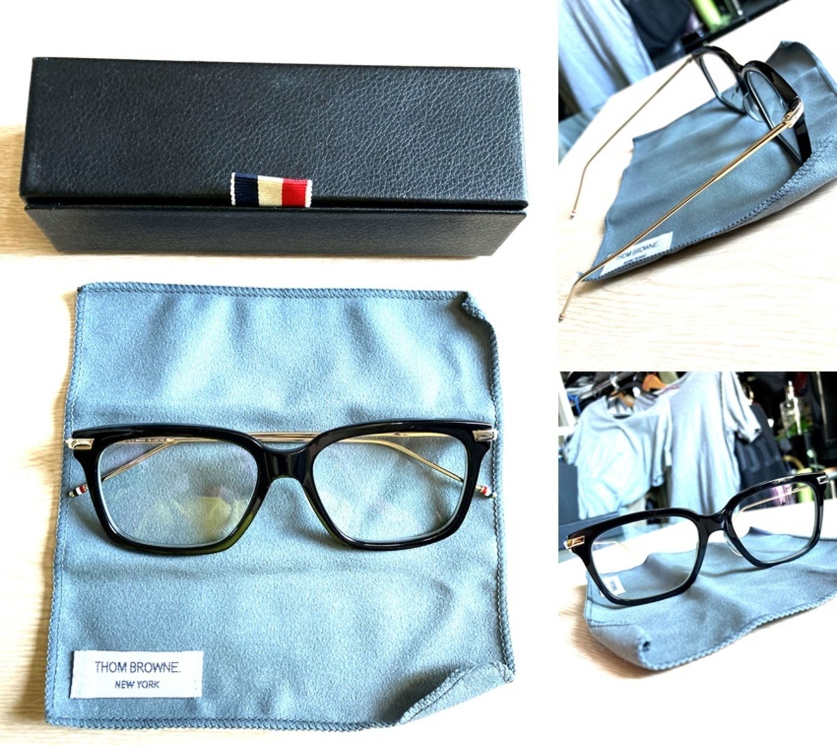 良好 完売 国内正規 THOM BROWNE トムブラウン メガネ TB-701 ブラック 