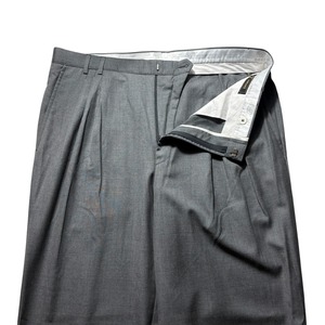 VERSACE gray wool tucked slacks