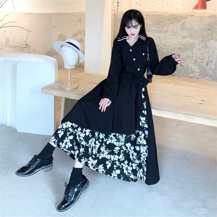 ロングワンピース レディース ロング丈 ワンピース 切り替えデザイン