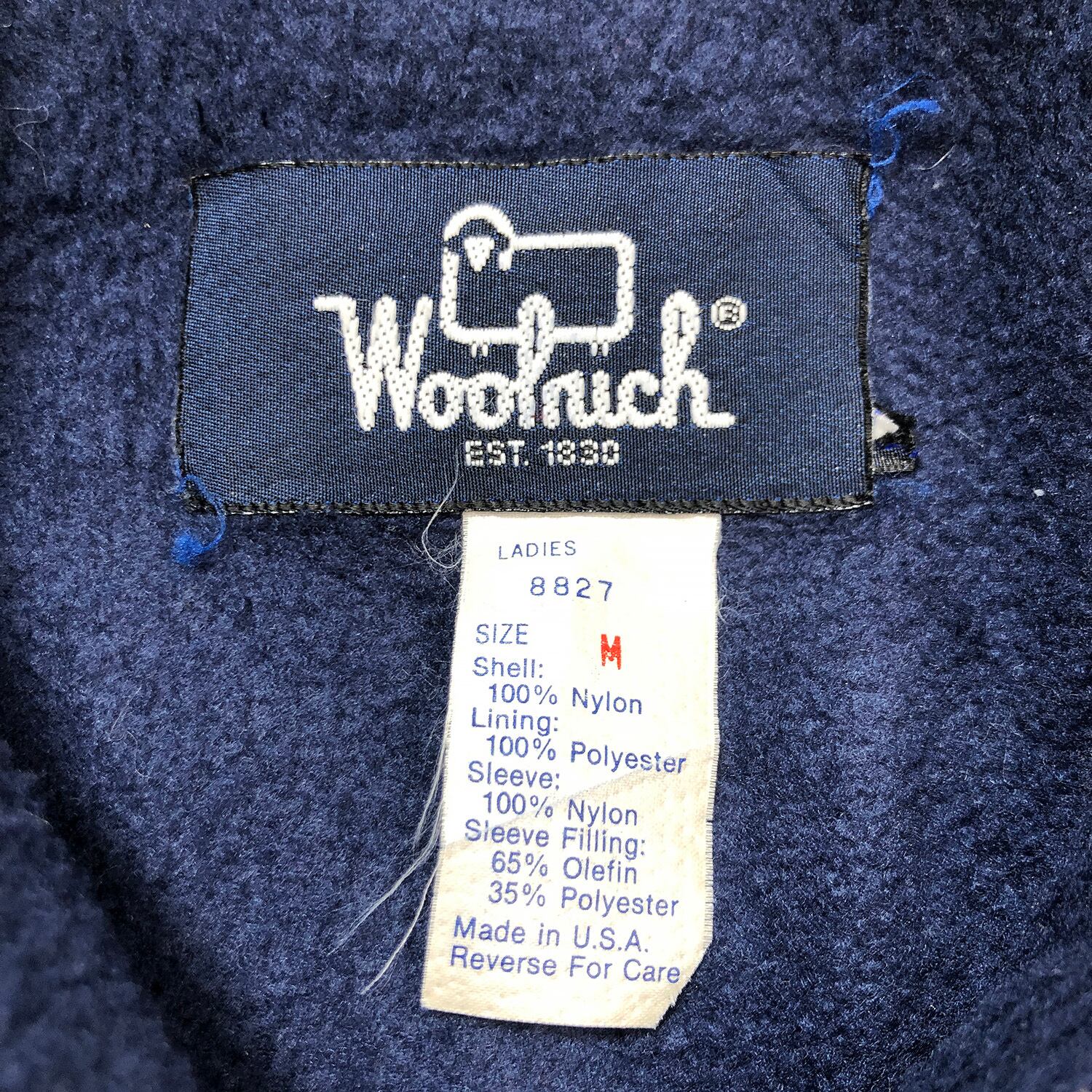 80S USA製 ヴィンテージ ウールリッチ アウトドア ナイロンシェルジャケット フリースライニング レディースM ブルー WOOLRICH 古着