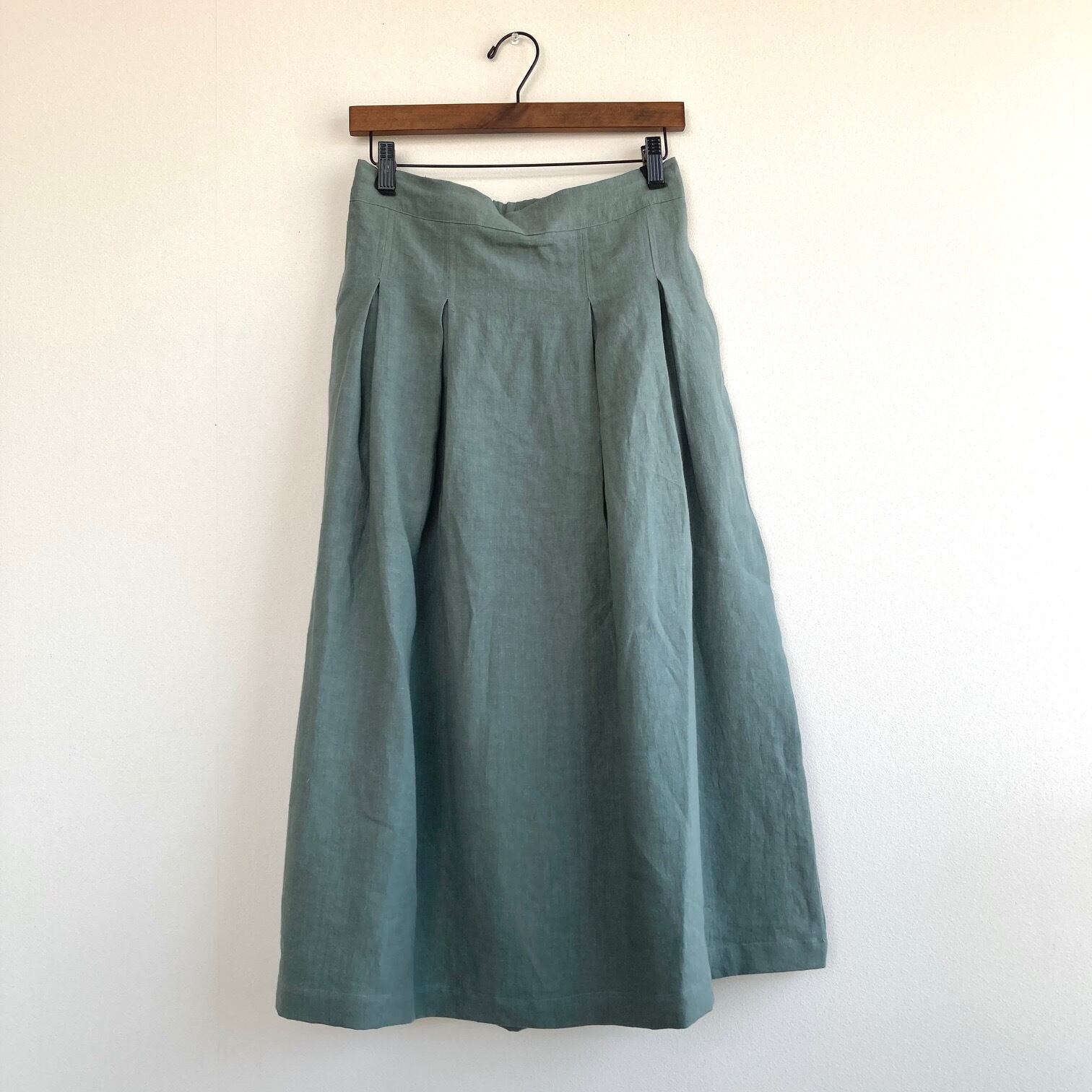美品　yohaku リネン フレアロングスカート ライトグレー yohaku / リネンフレアロングスカート | hinata