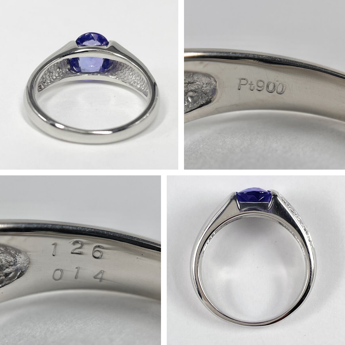 Pt900 天然タンザナイト 1.26ct ダイヤモンド 0.14ct リング