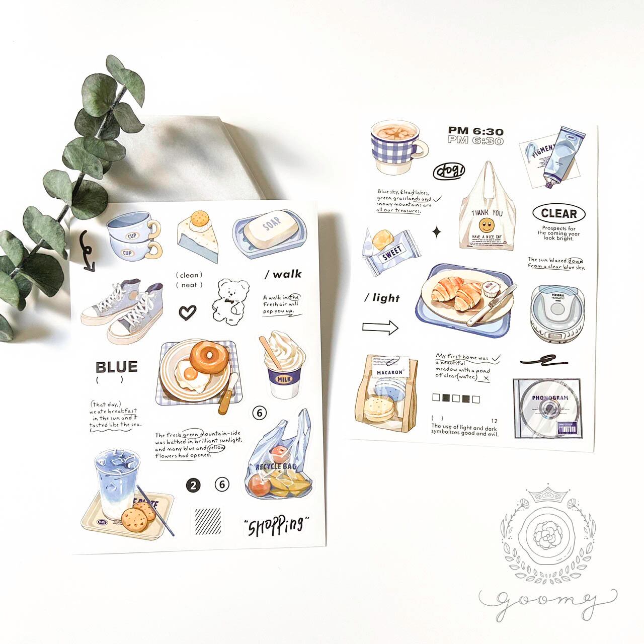 2枚入りシールシート ブルー <S383>