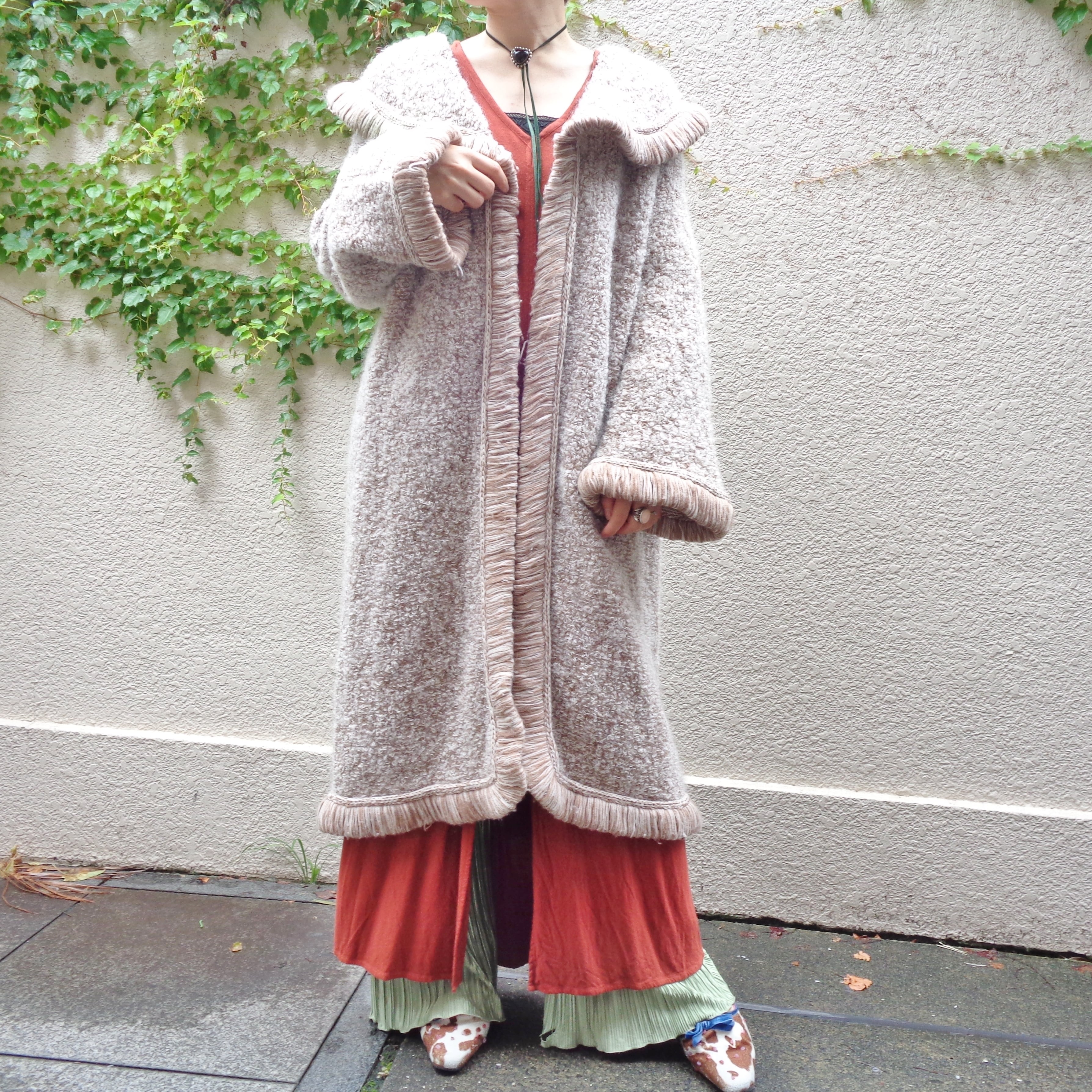 Vintage long knit gown／ヴィンテージ ロング ニット ガウン | BIG TIME ｜ヴィンテージ 古着  BIGTIME（ビッグタイム） powered by BASE