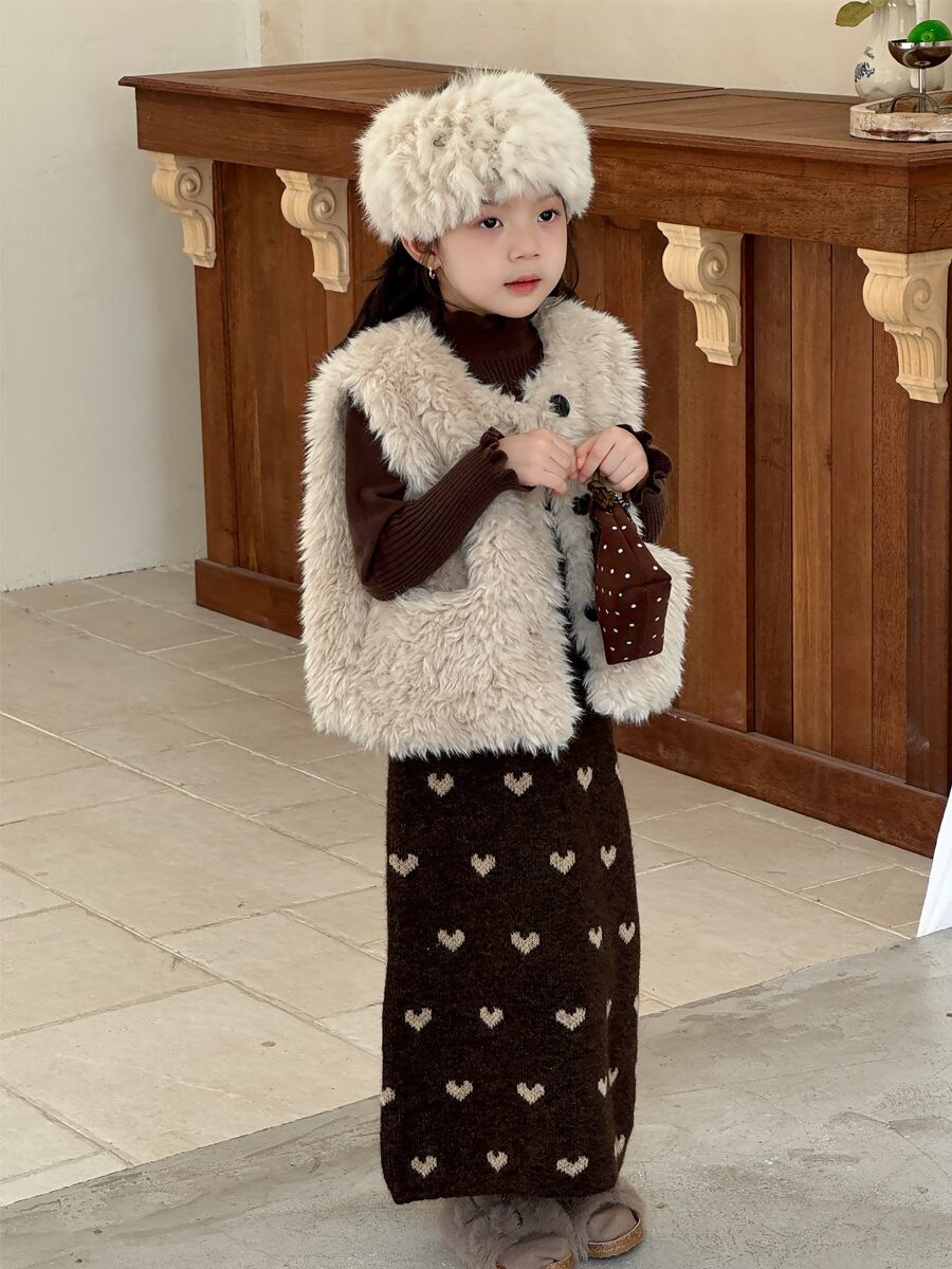 ハートニットロングスカート