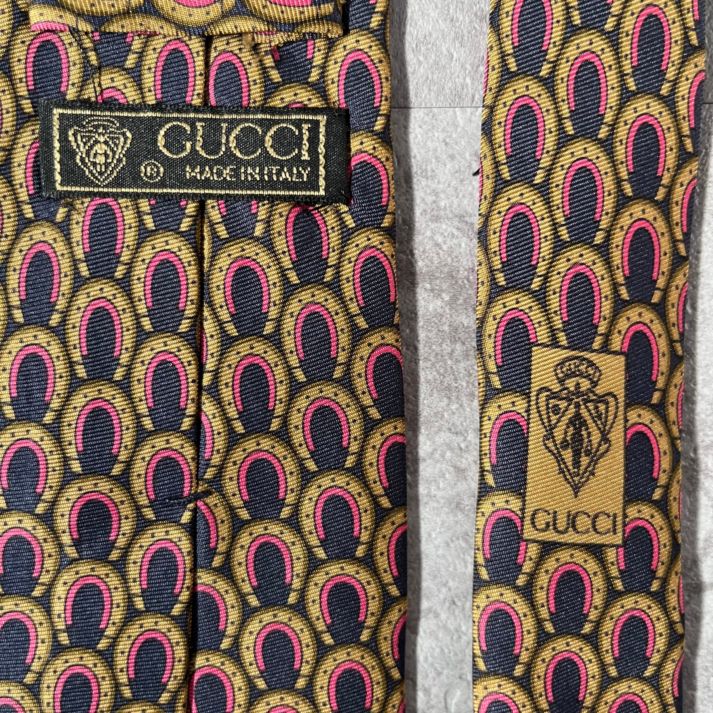 GUCCI】馬蹄柄ネクタイ ネイビー オールドグッチ | 古着屋lunicネクタイ店