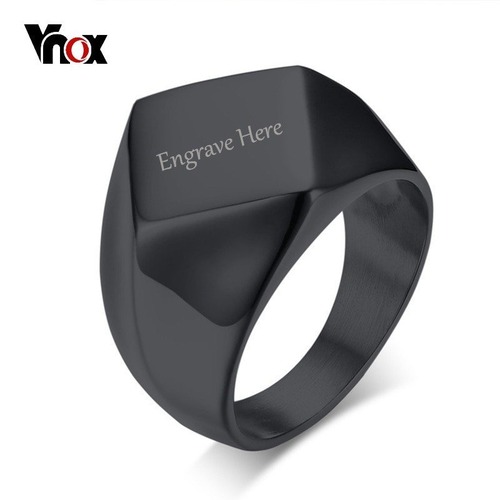 【送料無料】 刻印 画像 名前 フラット チャンキー リング 指輪 メンズ ステンレス DY ゴールド カラー シルバー 40000408