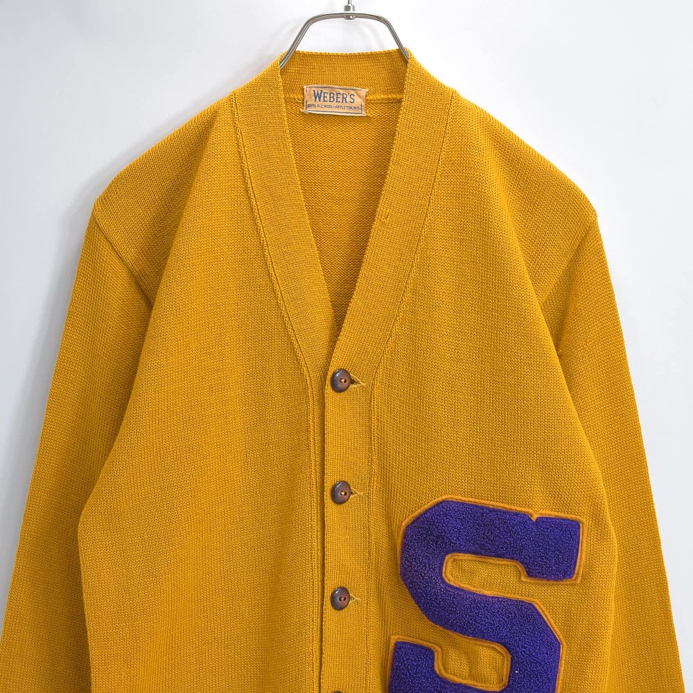 50～60s WEBER'S ウェバーズ サガラワッペン 刺繍 ウールニット