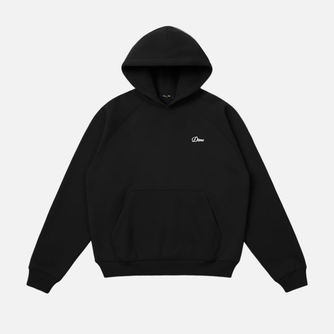 DIME / Cursive Small Logo Hoodie - Black | GOOD TIMES