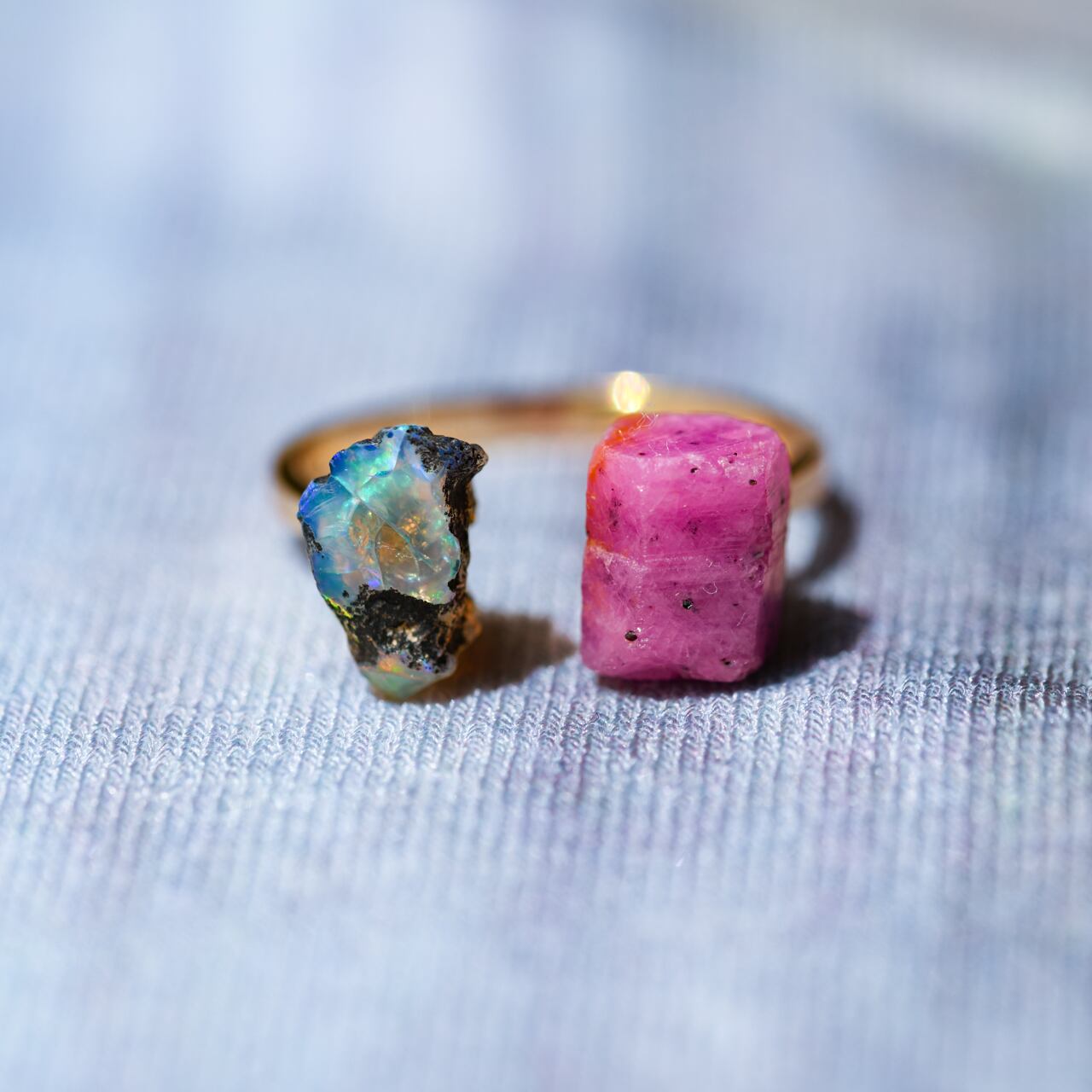 008 Water Lilies Collection】 オパール × ルビー 鉱物原石