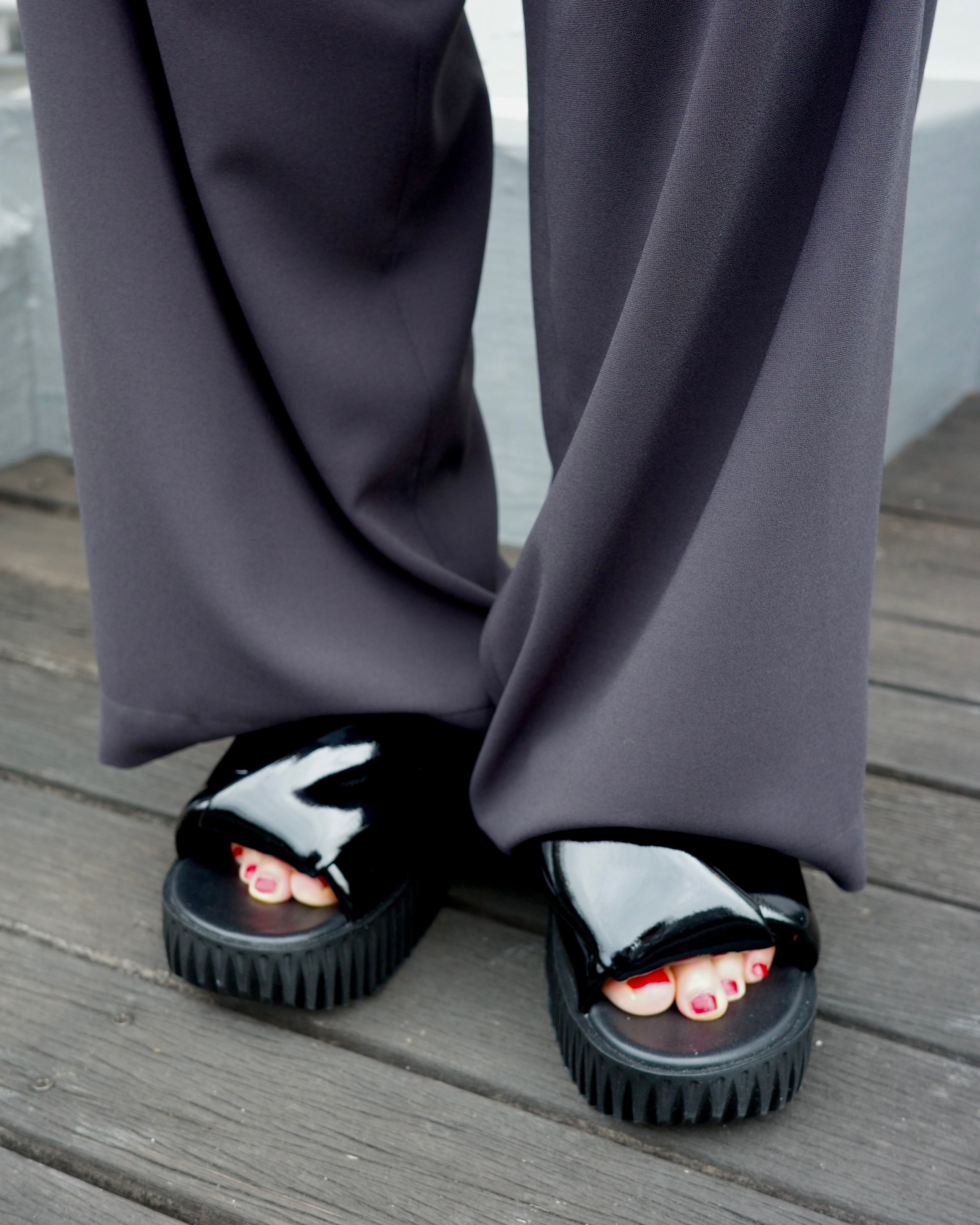 ENFOLD / RELAX WIDE-PANTS -D/GRY- | LA VILLA ROUGE