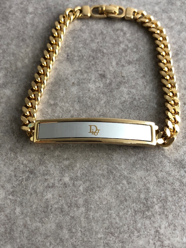 Christian Dior クリスチャン ディオール ブレスレット ゴールド DIORロゴプレート 喜平チェーン vintage ヴィンテージ オールド wdsnau