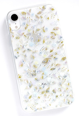 iphone/Android【受注制作】クリアスマホケース　透明な花の絵「光さす花 ver2」