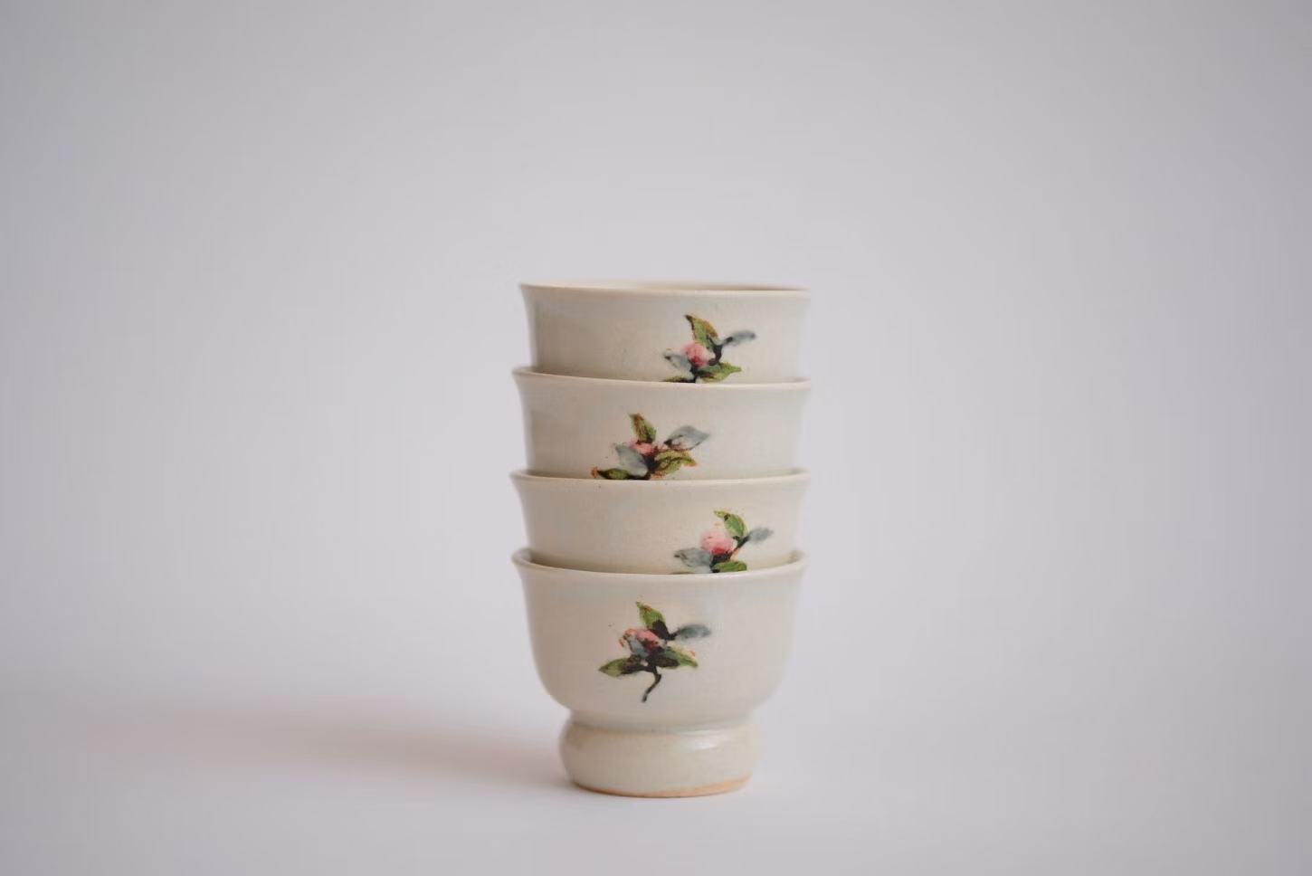 松本郁美さん 色絵鉢 未使用品1個 松本郁美 Ikumi Matsumoto - 灰陶加