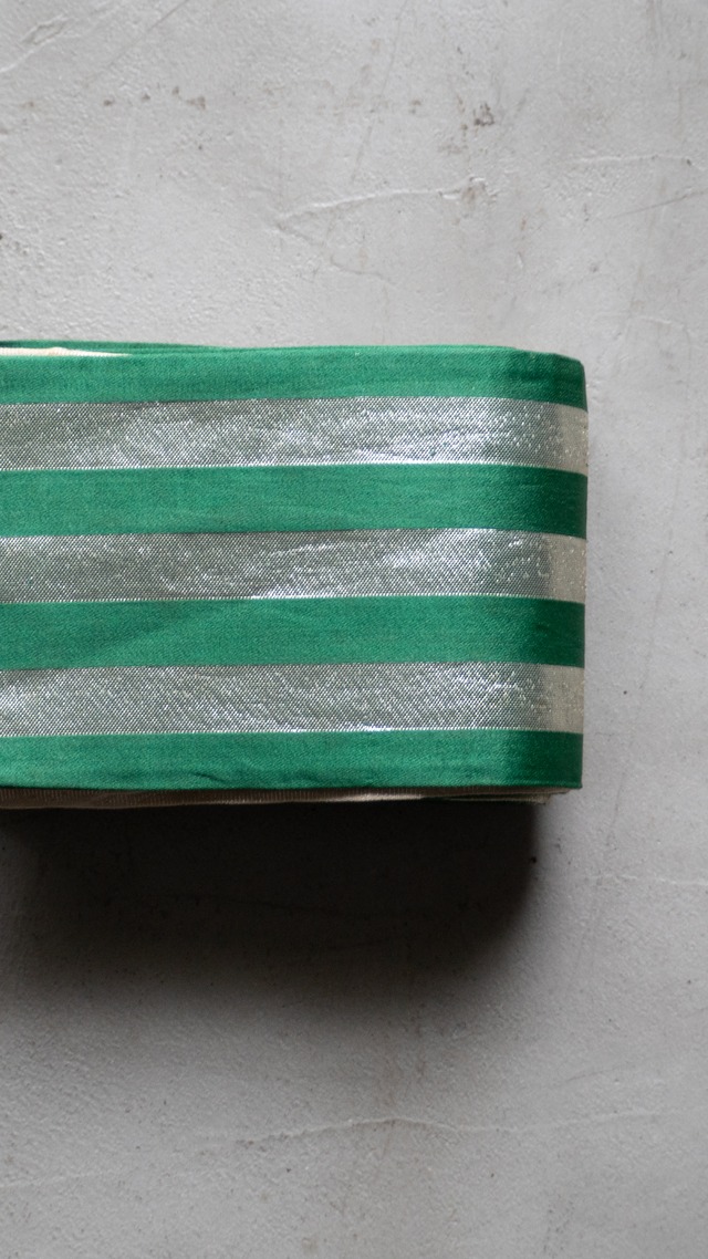 unknown vintage Green silver striped band
