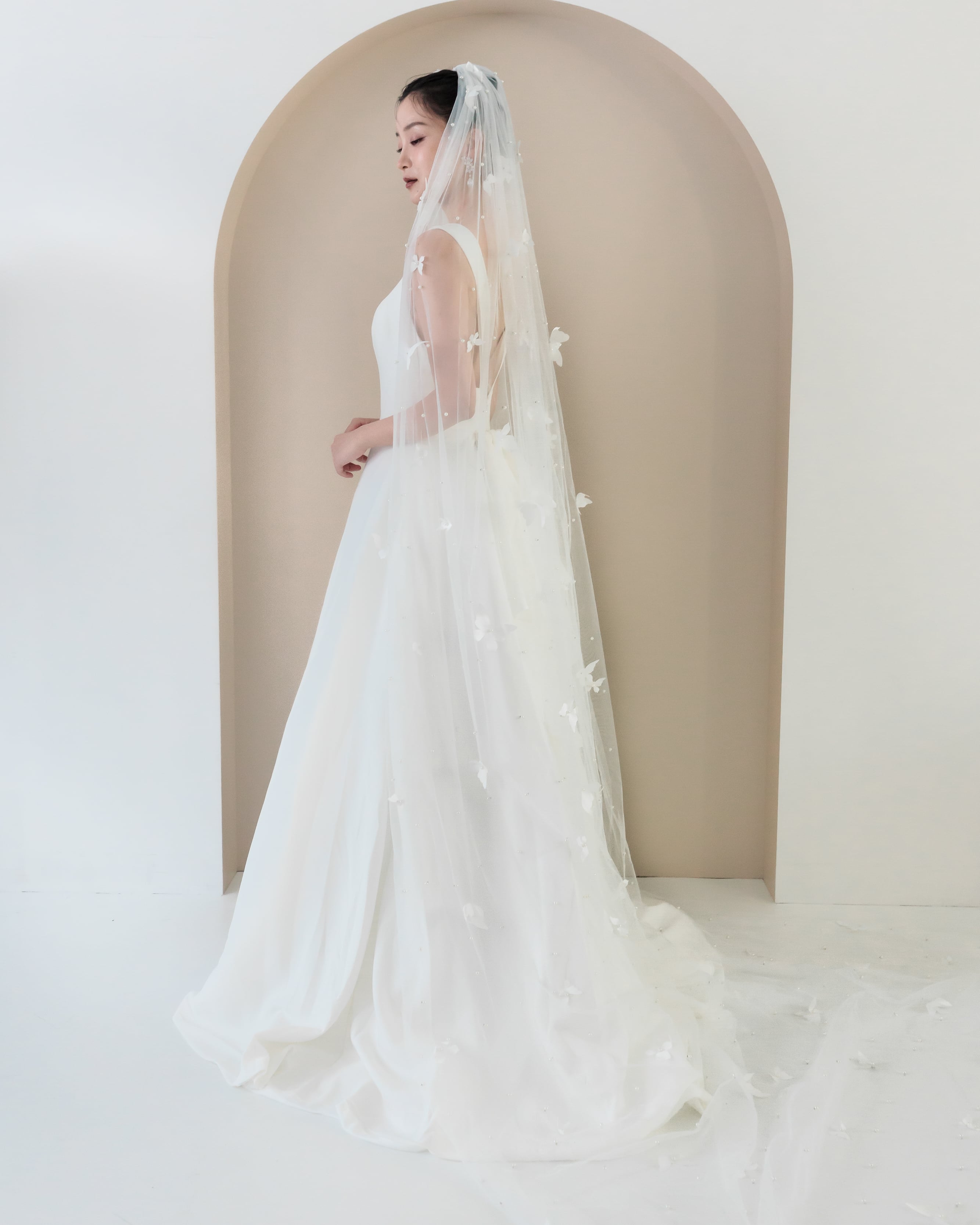 蝶々ウェディングロングベール【VL2502-05】 | ブライダルアクセサリー