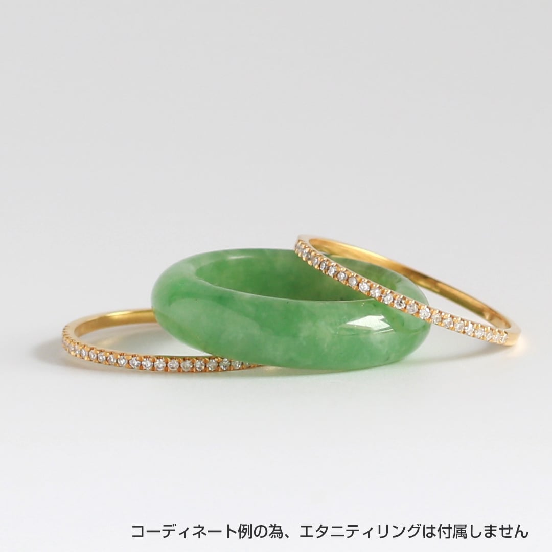 天然　A貨　翡翠　高品質　満緑　陽緑　リング 天然翡翠(樹脂含浸なし) ダイヤモンドリング 5.21g 中央宝石研究