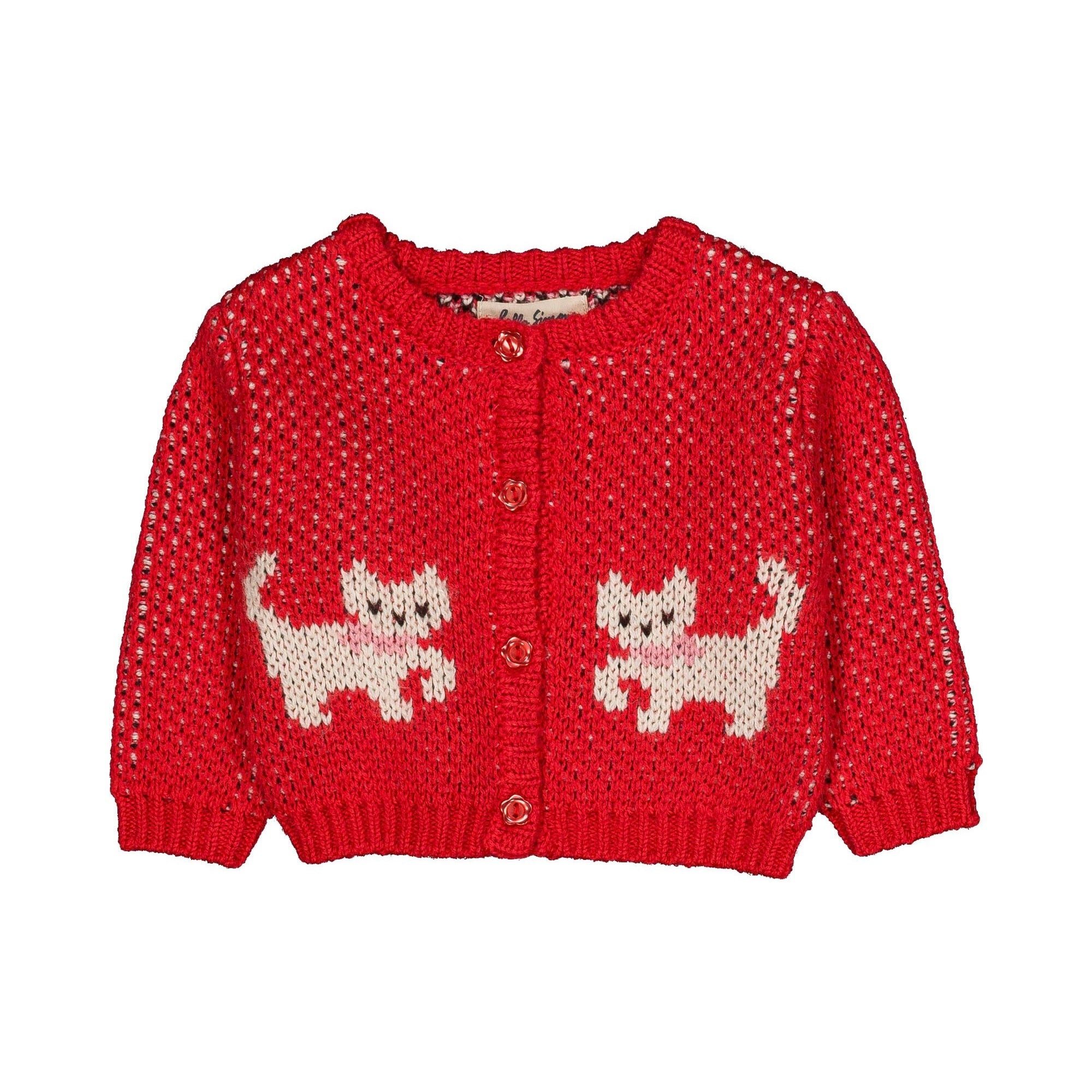 《hello Simone 2026AW》Jeannette baby cardigan / Cherry / 24M
