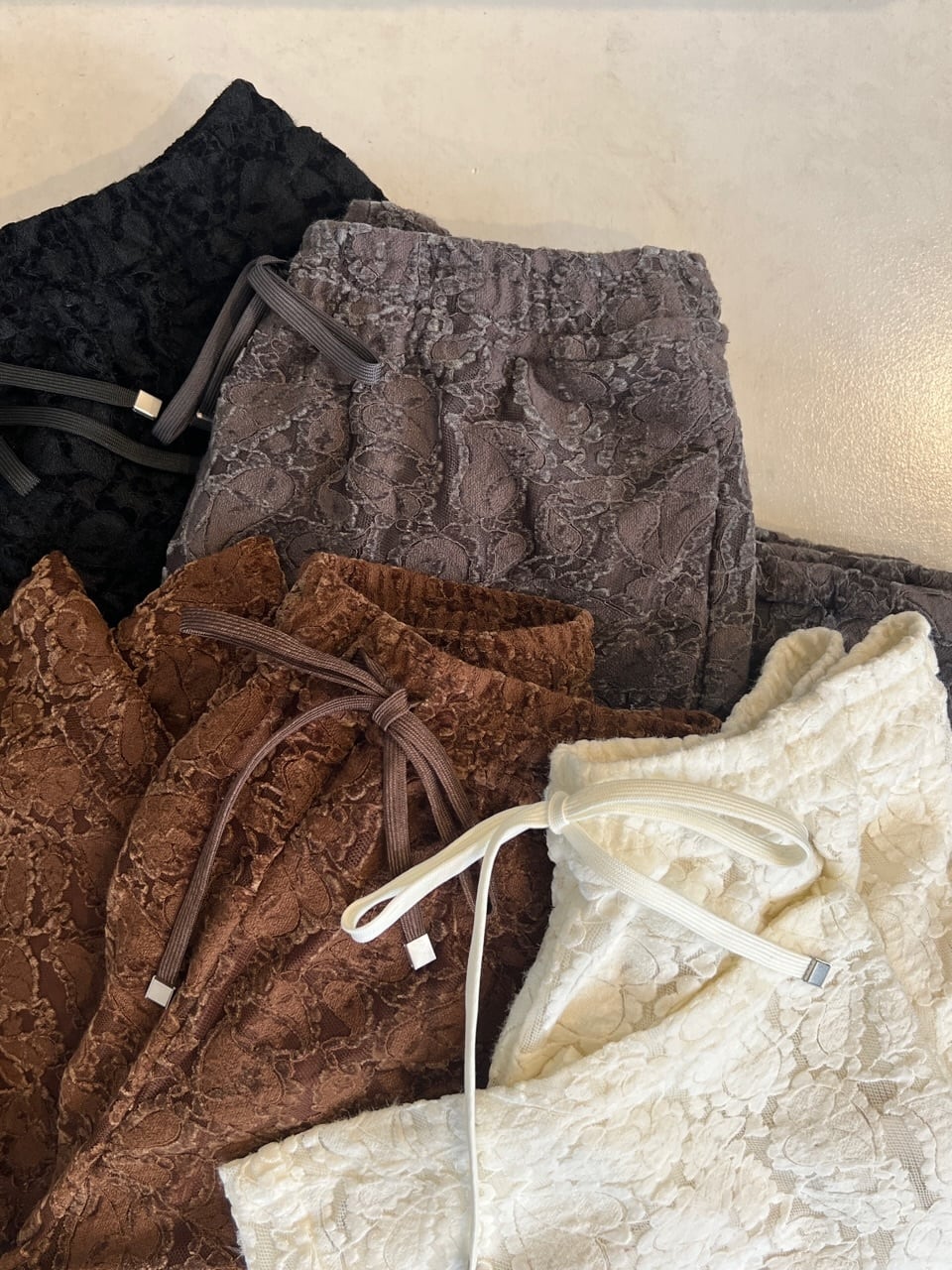 【SELECT】セットアップ可レースイージーワイドパンツ 21-0179