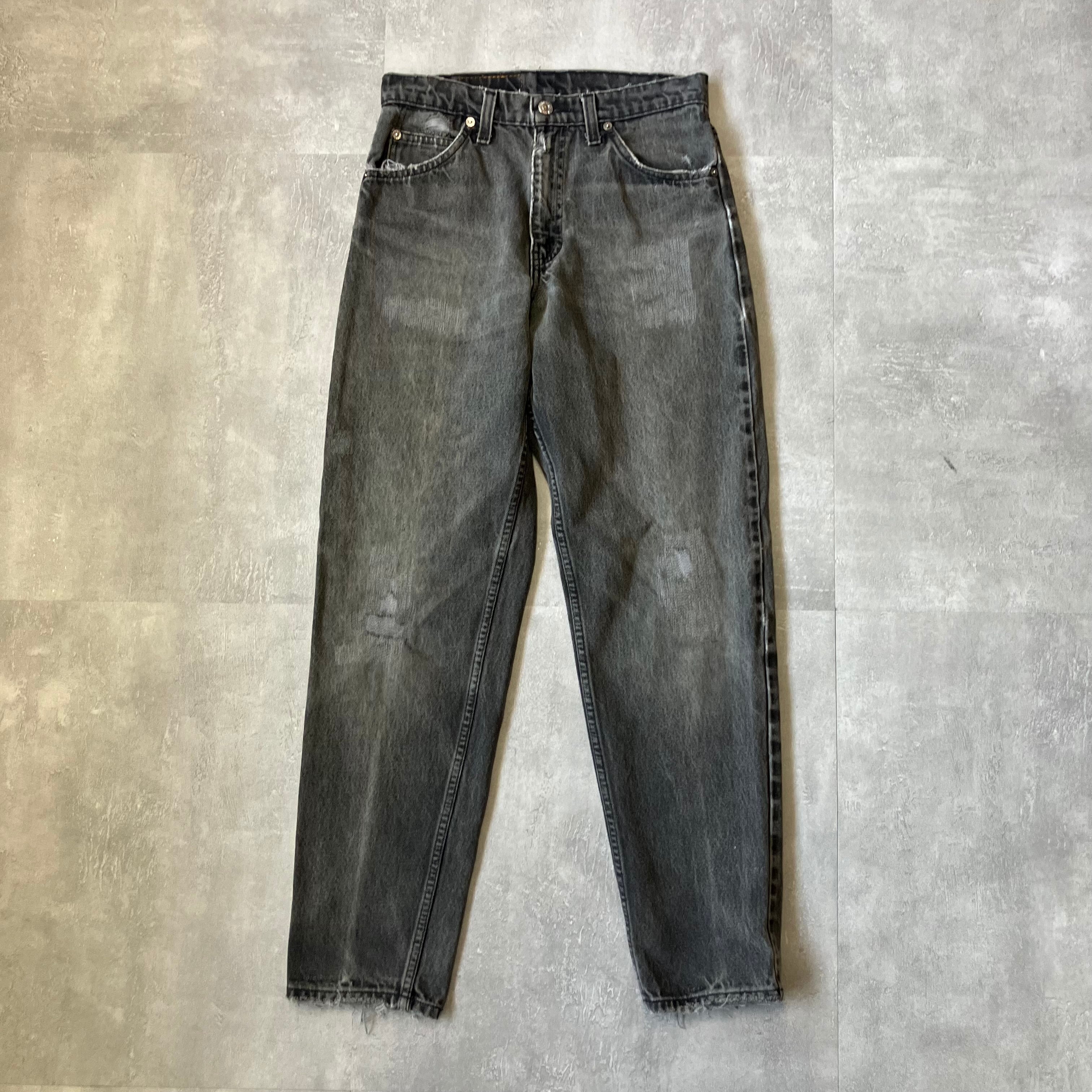 《実寸w29l30》Levi's リーバイス 550 90s ブラックデニム バギーデニム リペア No.3436