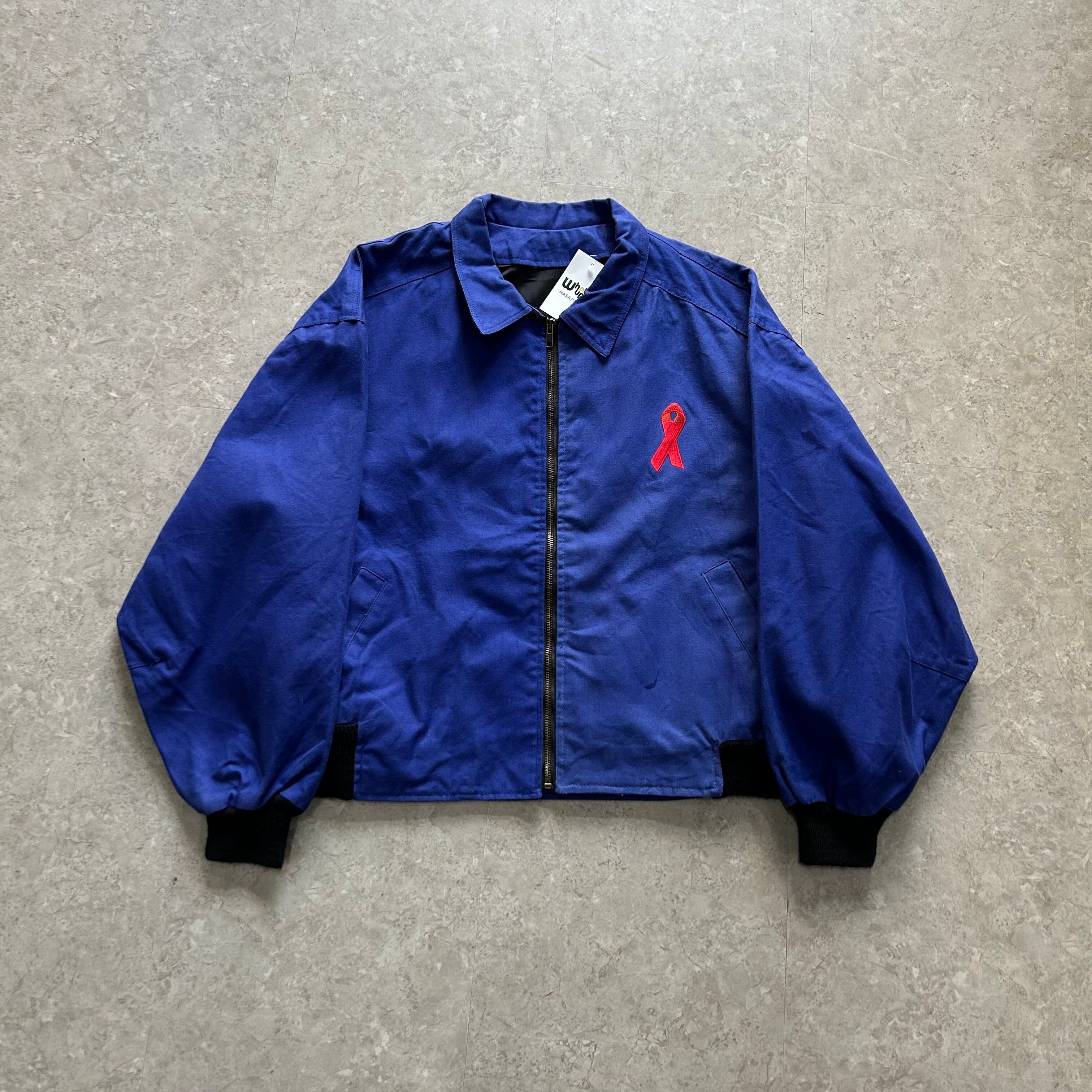 90s RED RIBBON cotton zip up jacket【仙台店】