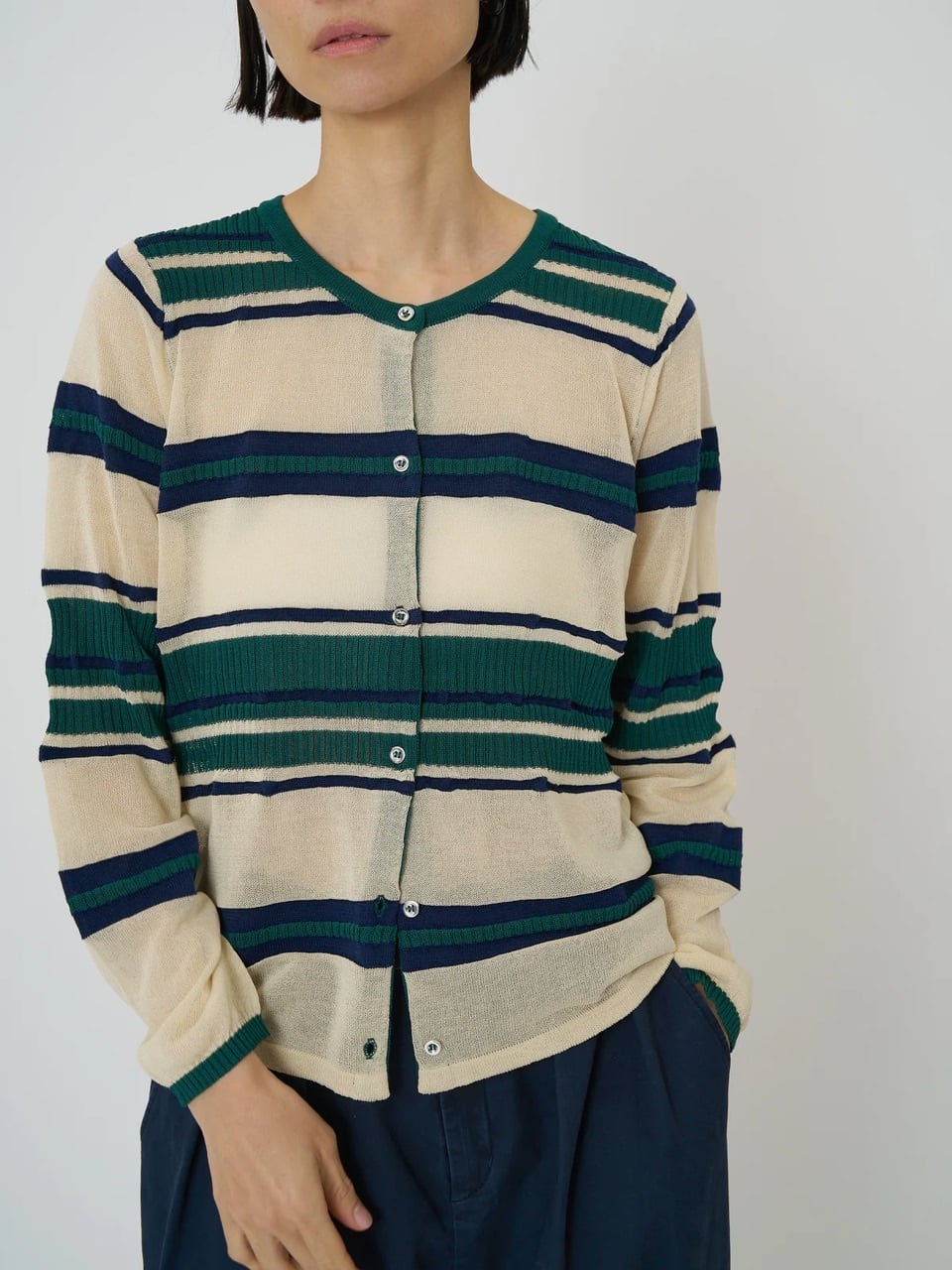 【CHIGNON】マルチボーダーカーディガン 9561-090