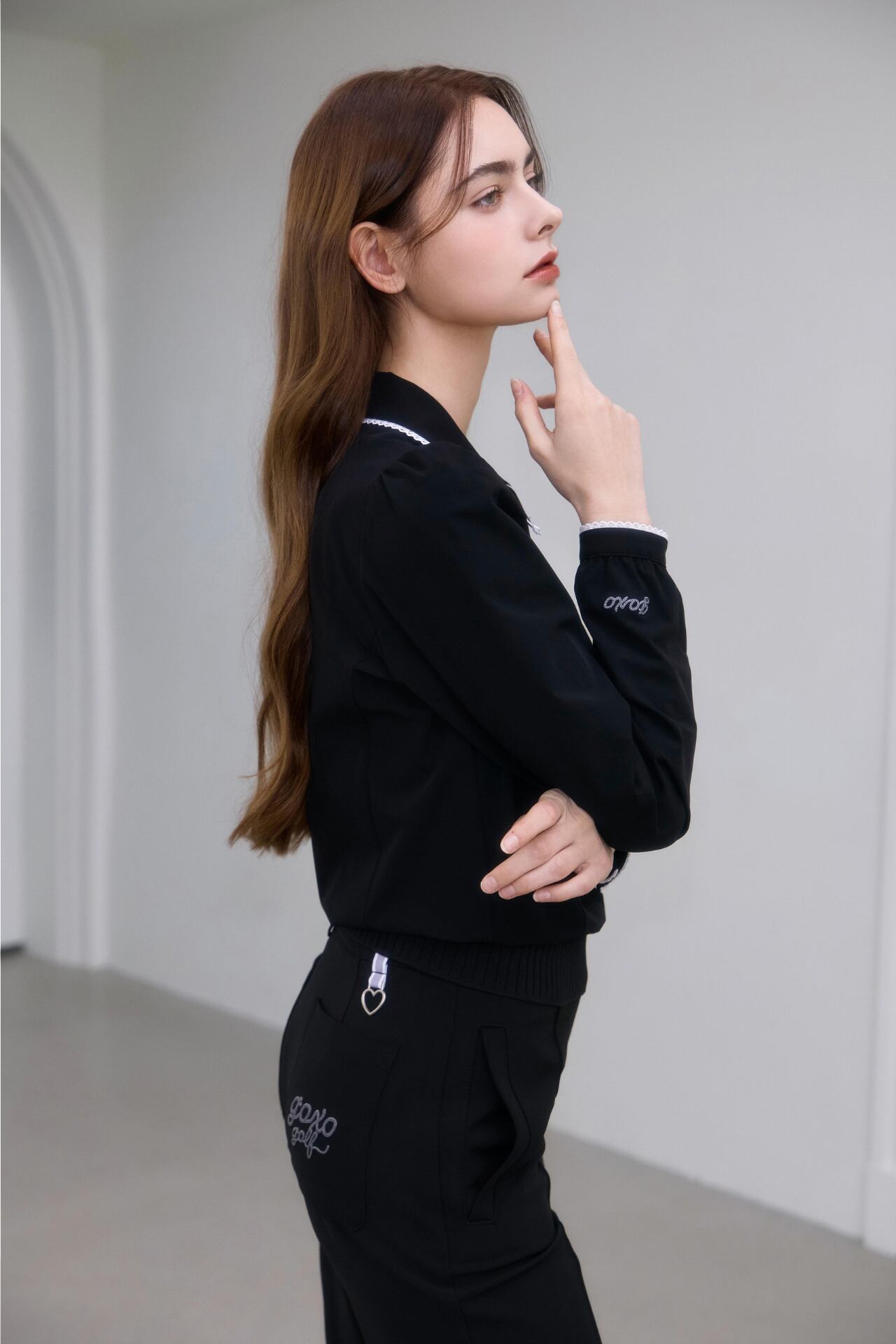 GOXO ゴーエックスオー スマイルハートレースウーブンハーフジップ