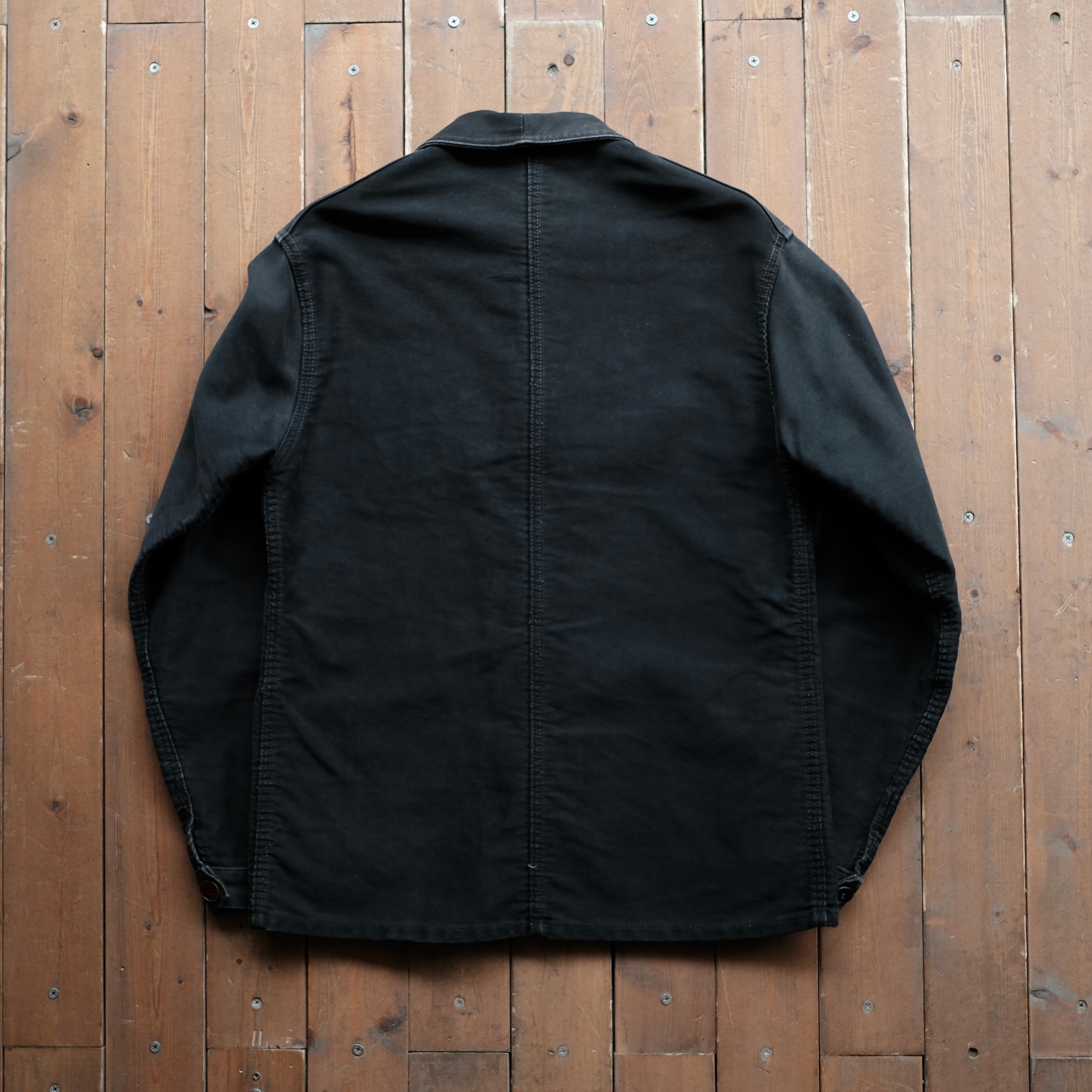 50s FRENCH VINTAGE LE MONT ST MICHEL BLACK MOLESKIN COVEALL