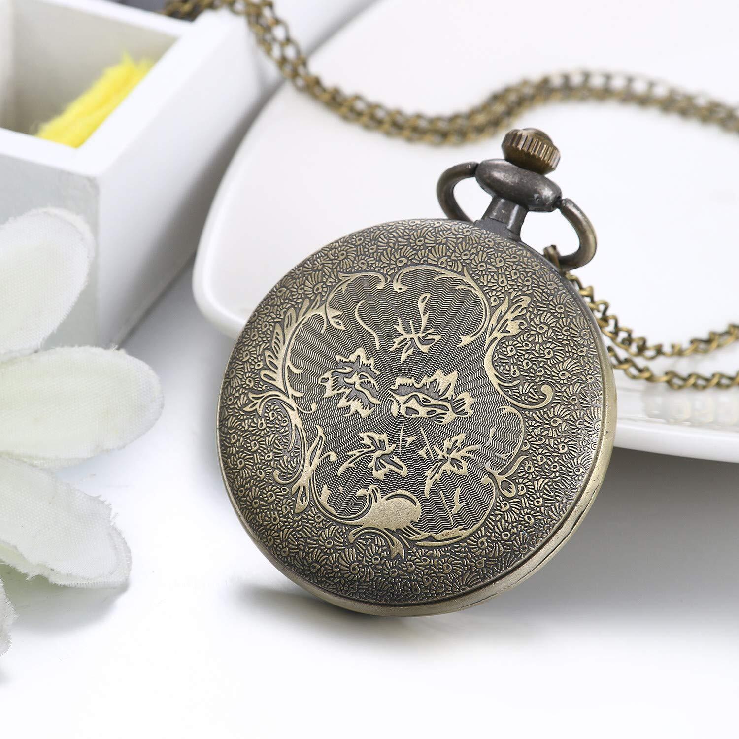 特価商品】JewelryWe 懐中時計 レトロ アンティーク風 ローマ アナログ