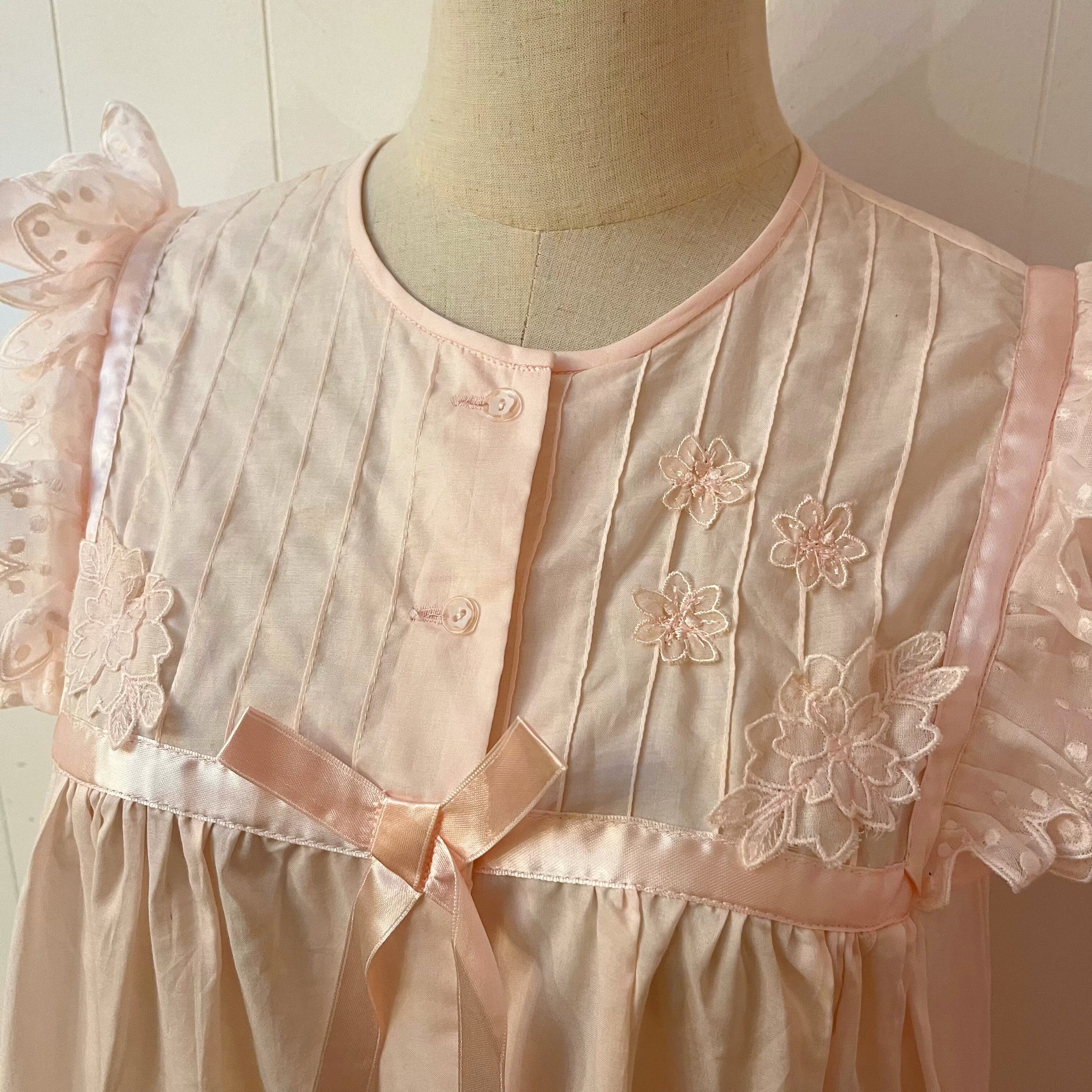 pink frill ribbon sleeve less one-piece