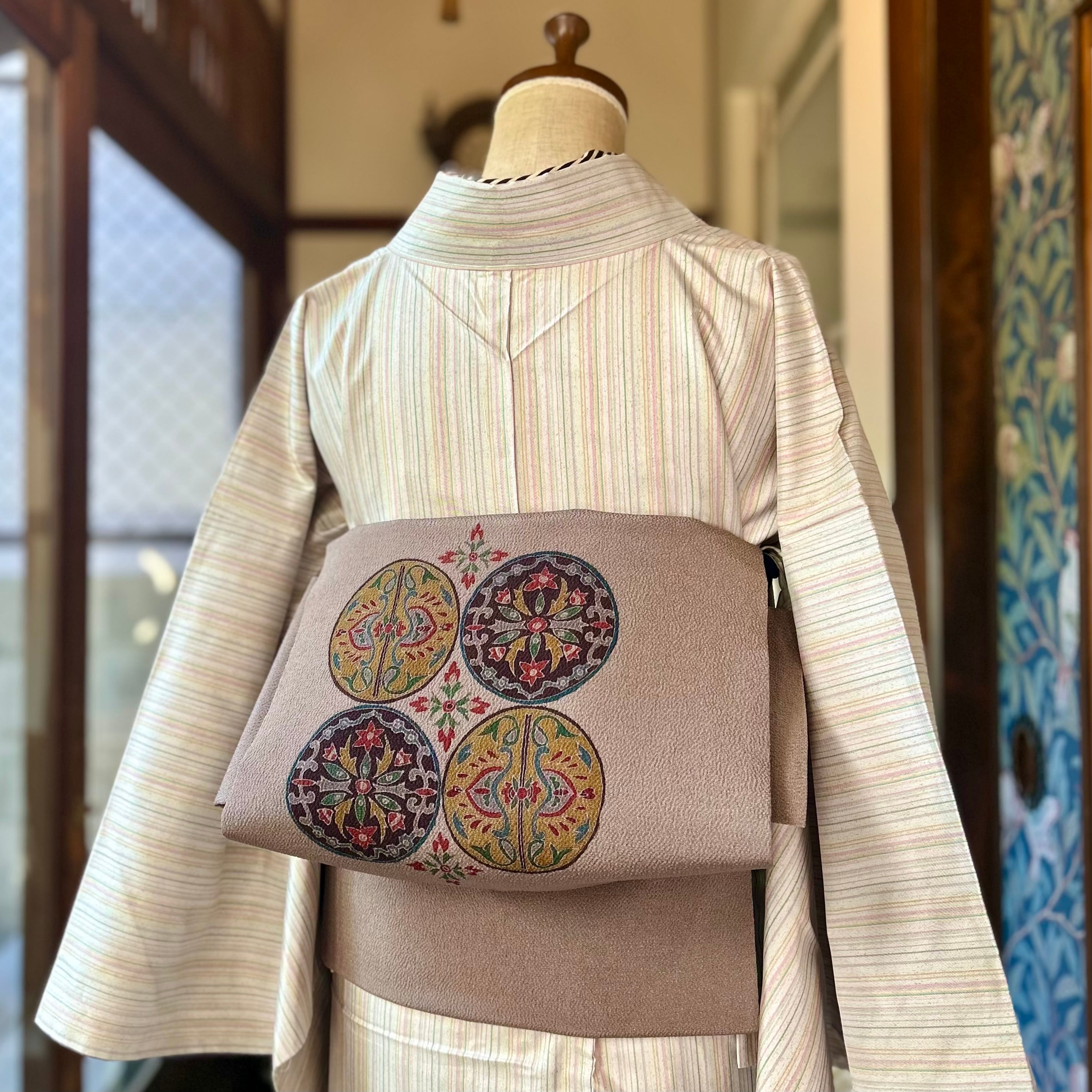 専用 総レース仕立て 袋帯 リバーシブル 正絹 希少