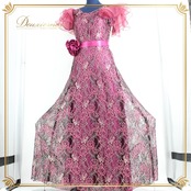 社交ダンス 衣装 スタンダード ドレス ワンピース パーティ衣装 女性用 レディース オールシーズン 紫 ICHIOKU イチオク 花柄 レース フリル パープル系 ダンスドレス 薔薇モチーフ フリル袖 伸縮性 おしゃれ 結婚式 二次会 発表会 大人用 鮮やか