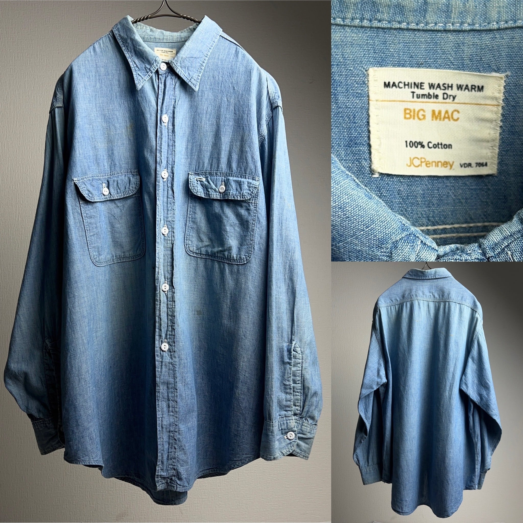 70's “BIG MAC” Chambray Shirts ビッグマック シャンブレーシャツ 70年代 【1000A06】【送料無料】