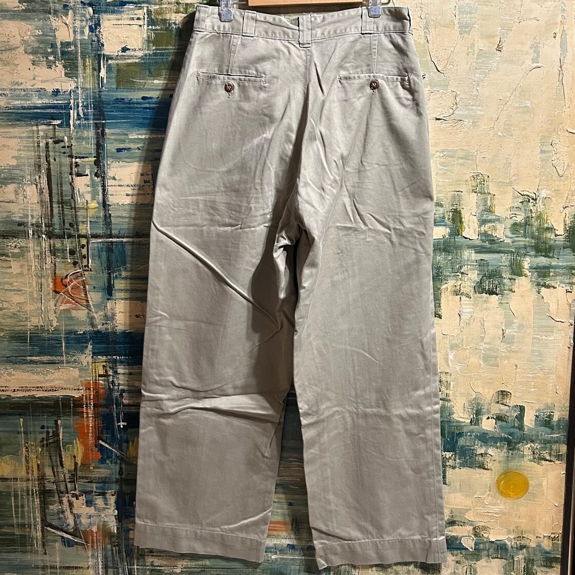 ヴィンテージ50年代U.S. Armyボタンチノパン程度良生地しっかり32/31  