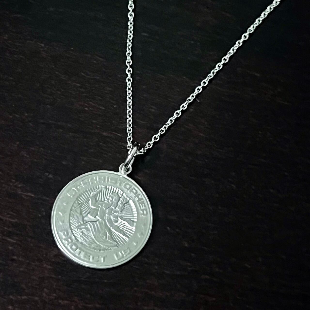 OLD TIFFANY & CO. St. CHRISTOPHER Medal Charm Necklace Sterling
