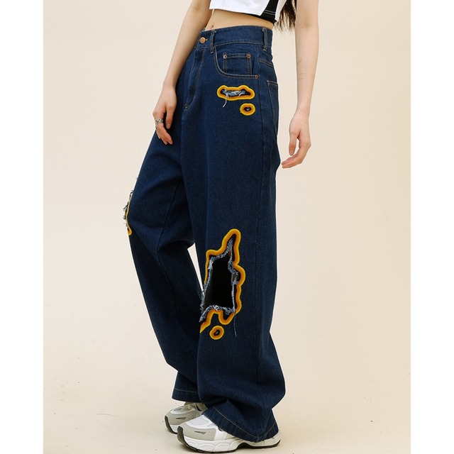 damage cut out denim　ダメージカットアウトデニム　J0408