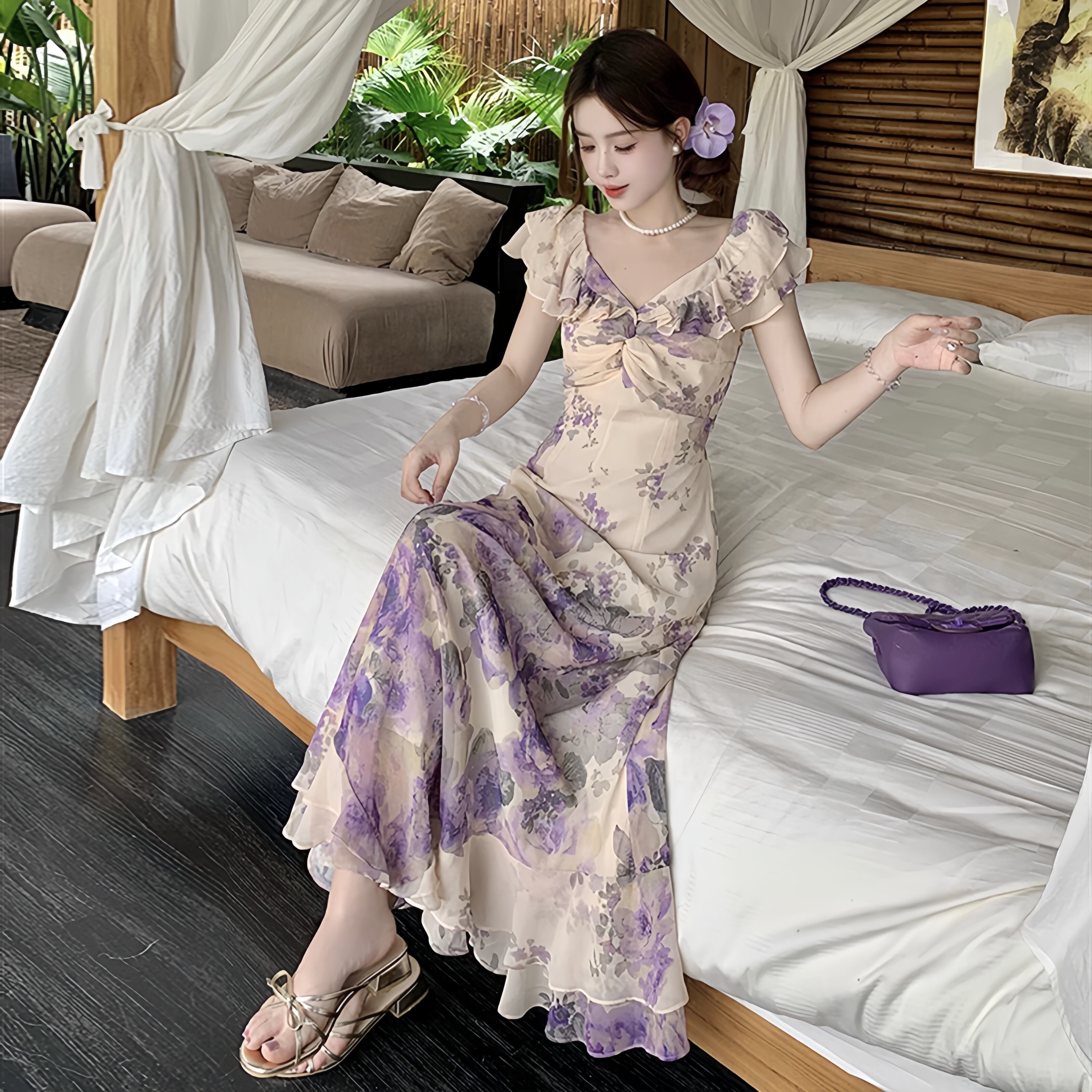 【dress】花柄ワンピース M31784