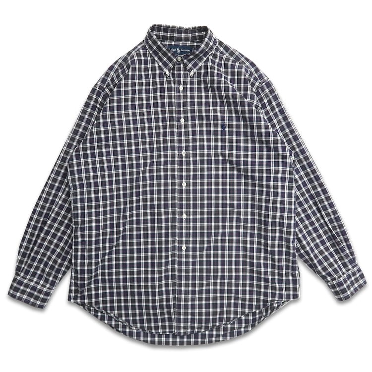 古着 ラルフローレン POLO Ralph Lauren リネン 長袖シャツ チェック柄