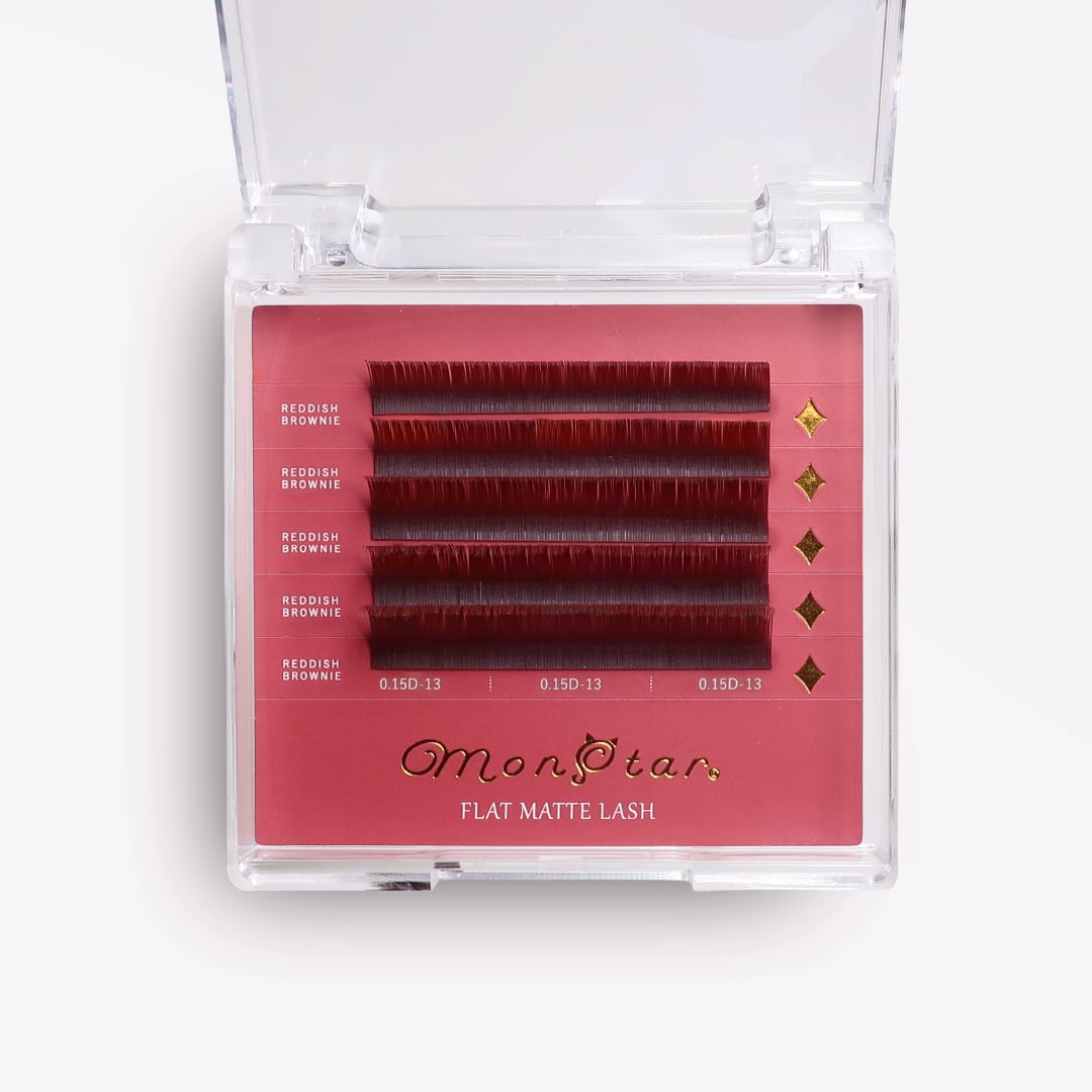 数量限定色】モンブリュノ フラットマットラッシュREDDISH BROWNIE-レ
