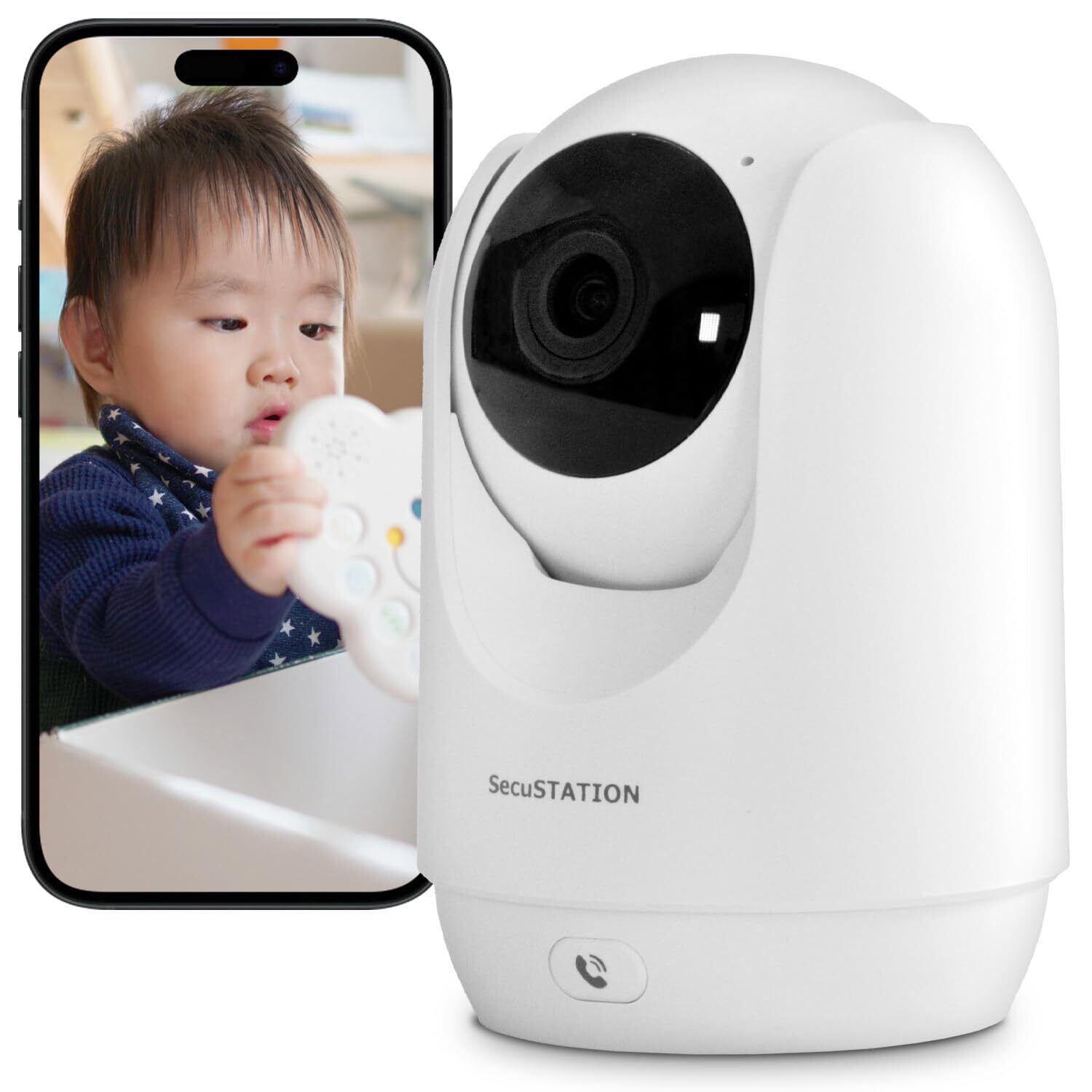 SecuSTATION 国内メーカー カメまるD 500万画素 見守り ペットカメラ