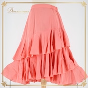 社交ダンス 衣装 スタンダード スカート レッスンウェア Bright Proceed ブライトプロシード ピンク系 無地 シンプル ファスナー 伸縮性 ポリエステル トレーニングダンス スカート レディース フリル デザイン おしゃれ 可愛い スタイリッシュ レッスン用 シンプルデザイン 発表会 ステージ衣装 派手すぎない おすすめ 体型カバー