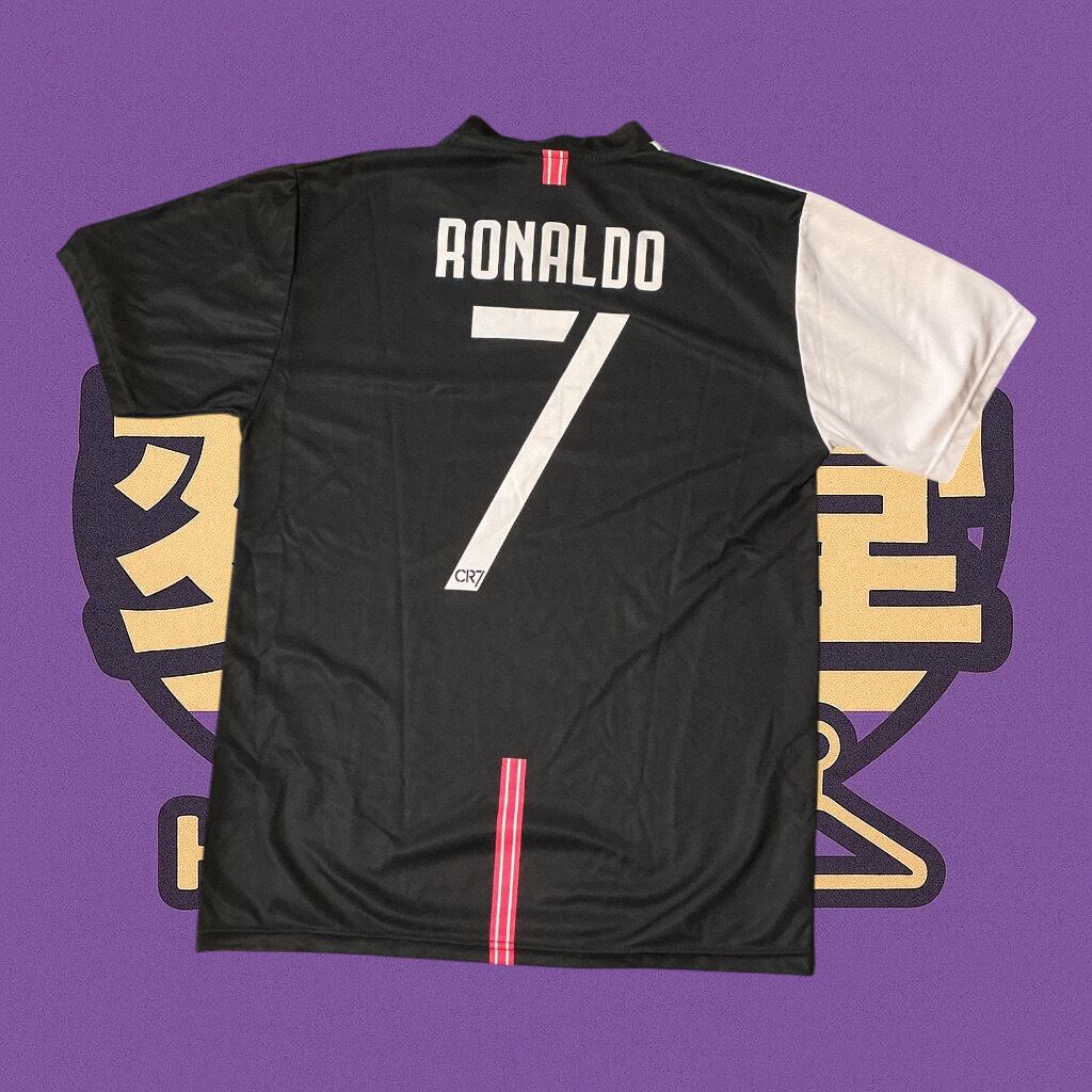 CR7】 ロナウド サッカー ユニフォーム Tシャツ ブラック ホワイト M
