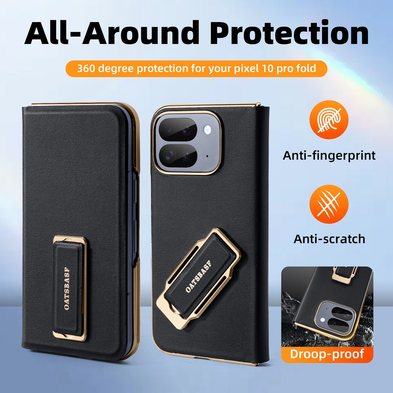 ◆Google Pixel 10 9 Pro Fold◆ Leather Magnetic Grip Band Full Phone Case / レザー マグネティック グリップ バンド スマホケース