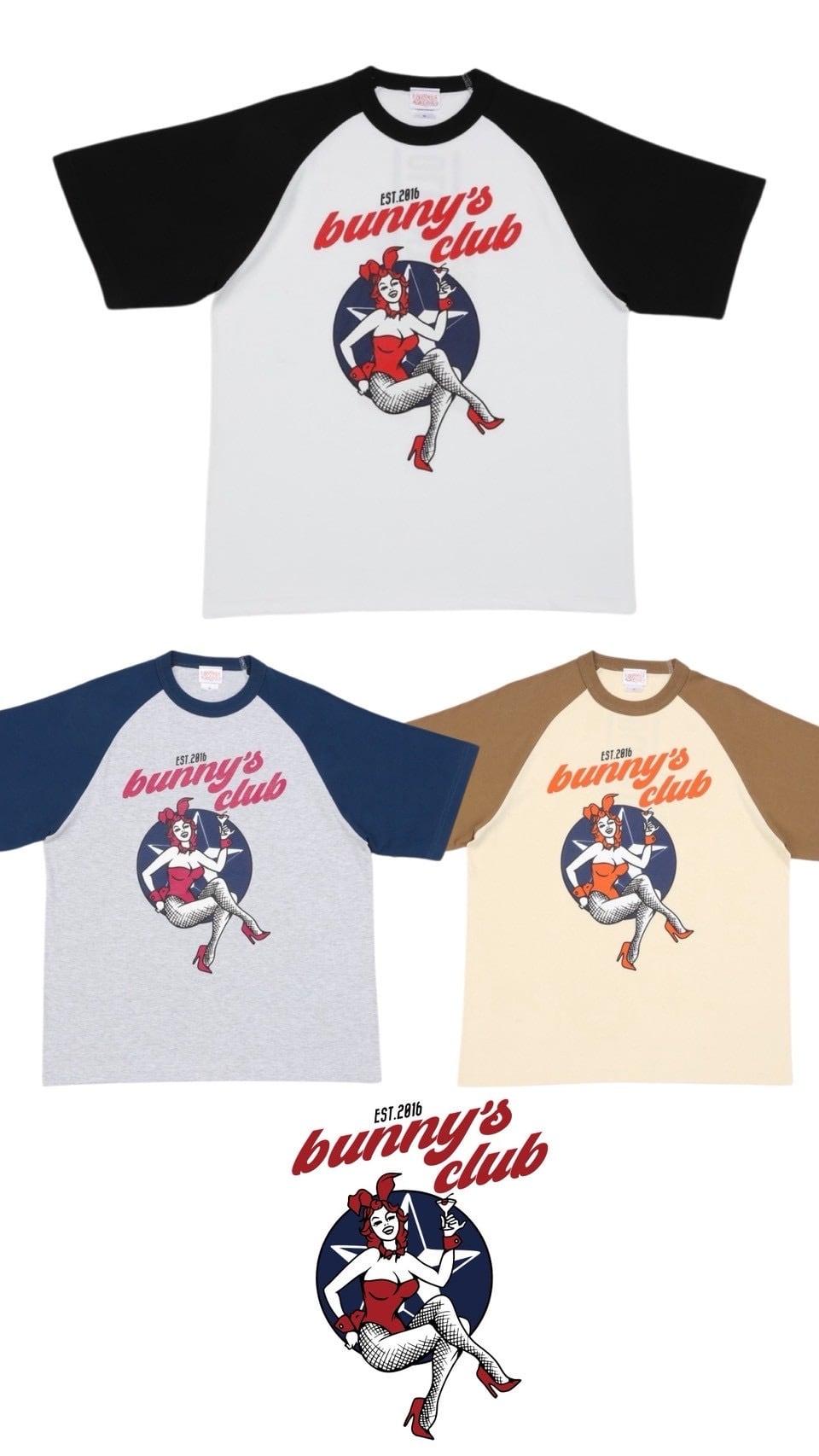 【6月6日(土)午前10時より販売開始】 BUNNY'S CLUB RAGLAN S/S TEE